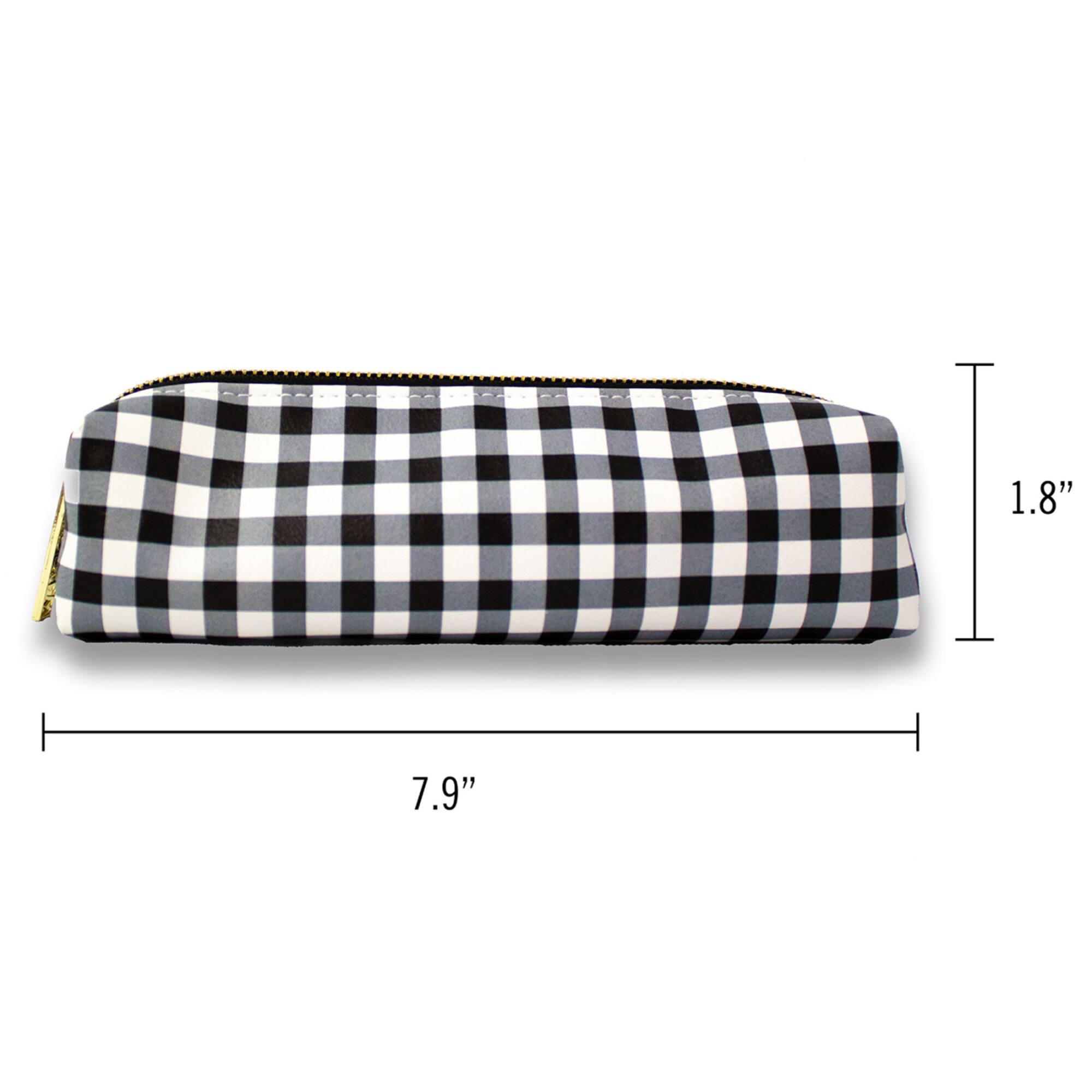 Pukka Pads Black & White Buffalo Check Slim Pencil Cases, 6ct.